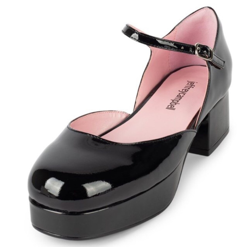 Jeffrey Campbell Ecolier Platform Mary Jane Pumps Black Size 6